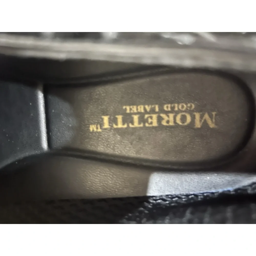 Moretti Gold Label Trevor Mens Size‎ 10 Black Velvet Diamond Pattern Loafers